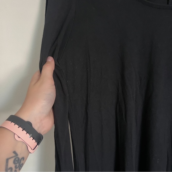 Lulus In Full Swing Black Three-Quarter Sleeve Swing Dress Medium - Picture 10 of 12